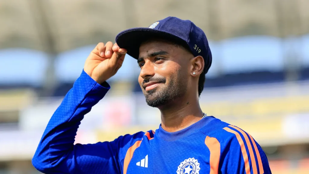 Social media reacts as Manav Suthar shines on debut as India registers a record Test victory.
