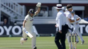 Yastika Bhatia became the first woman to score a Test century at Lord's as India closed in on a historic victory over England.